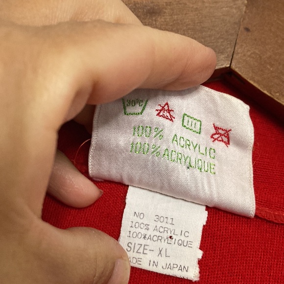 Vintage Sweater Mens XL Red Blue Full Zip Track Jacket 70s Soccer Coach Patches - Picture 13 of 14